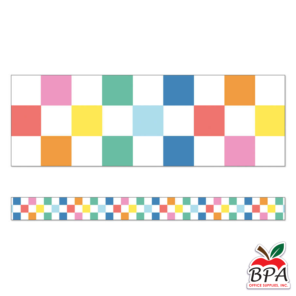 Carson Dellosa •  Borde "We Stick Together - Checkered Rainbow"